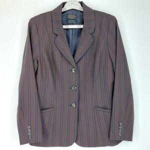 Vintage Pendleton Jacket Women's Sz 10 100%Virgin Wool Pinstripe Blazer